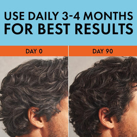 Just for Men serum pump detail highlighting easy one-press dispensing benefit