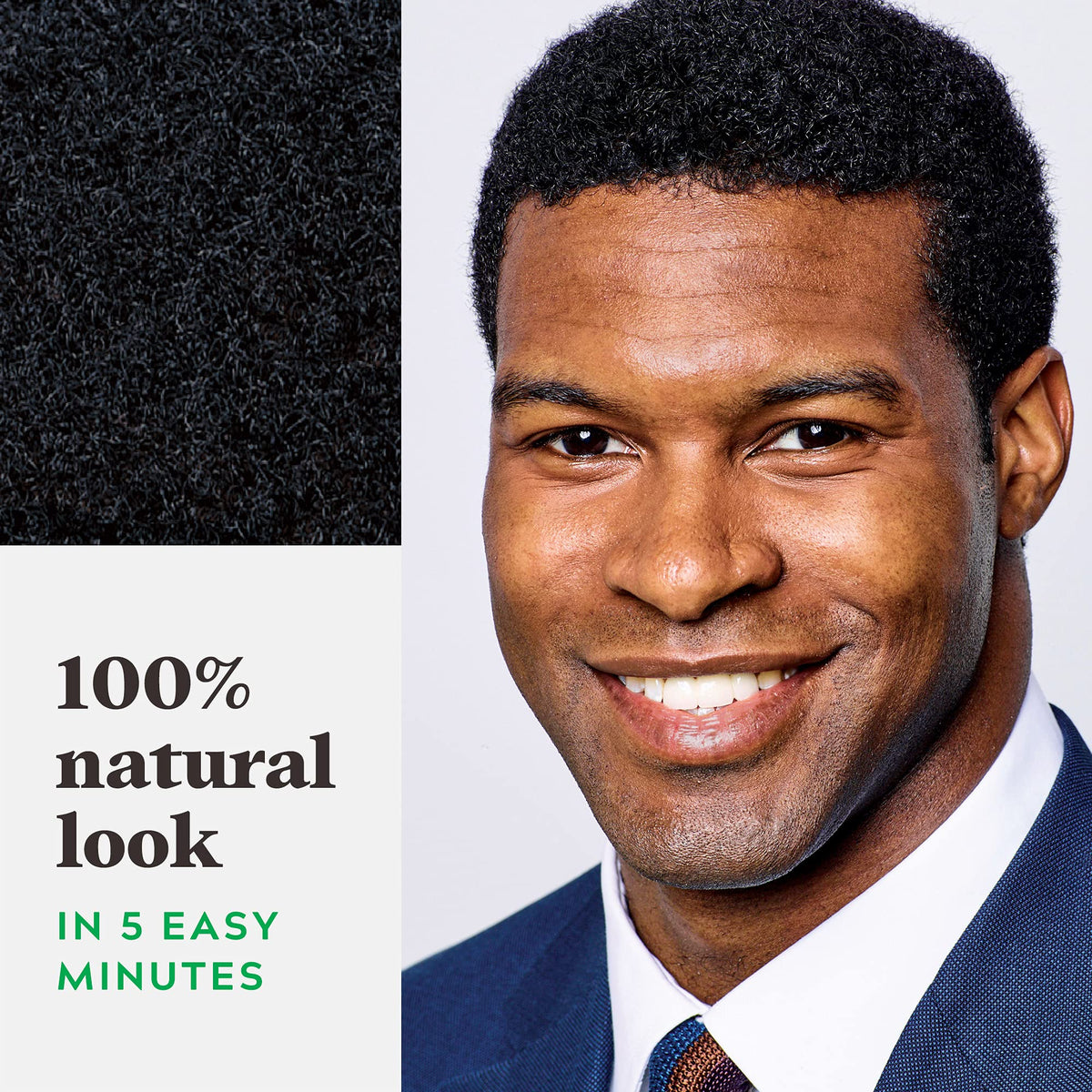 Just For Men before and after hairline comparison illustrating natural gray coverage