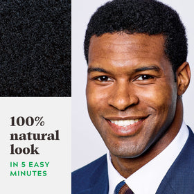 Just For Men before and after hairline comparison illustrating natural gray coverage