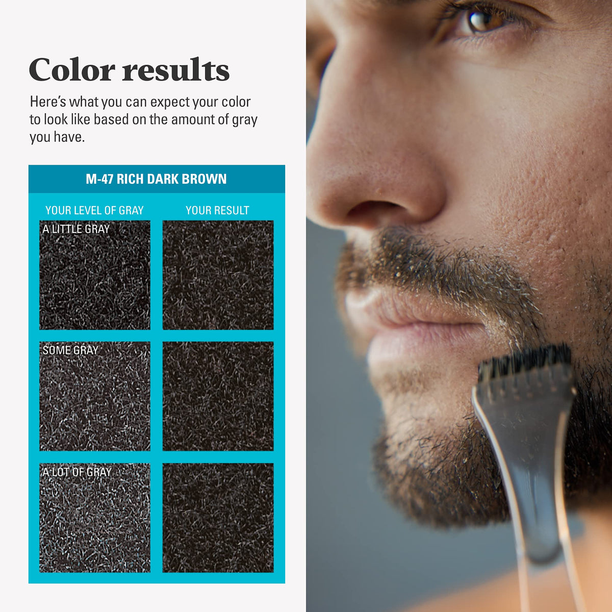 Just For Men lifestyle shot of a groomed beard outdoors illustrating natural results