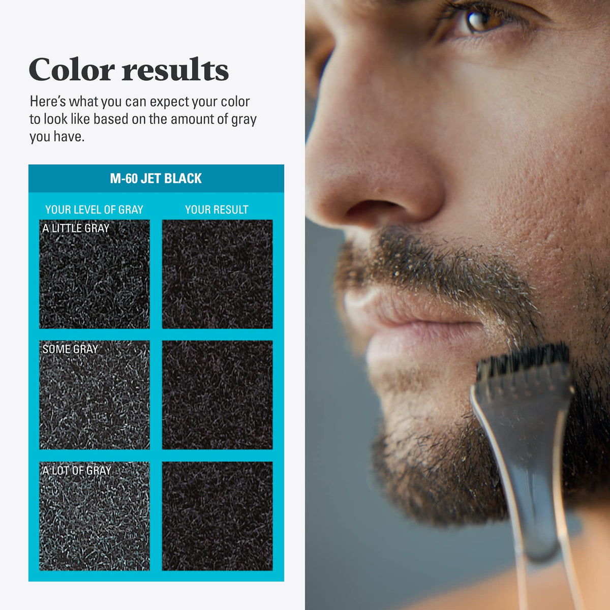 Just For Men styled man with groomed beard after coloring
