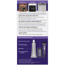 Just For Men man applying beard color with brush for neat, natural-looking results
