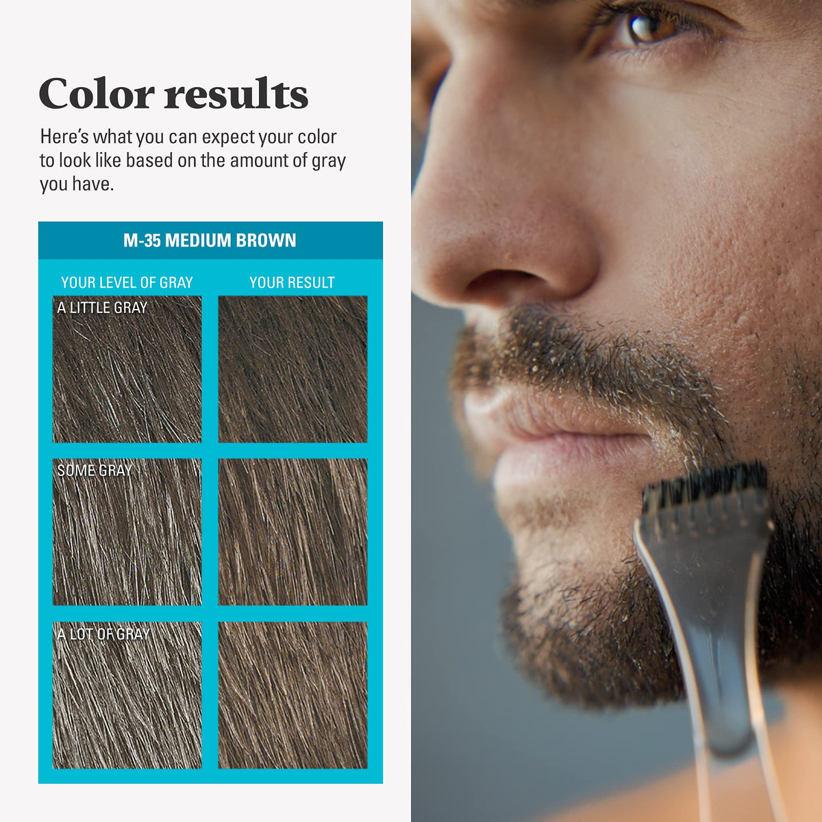 Just For Men after results medium brown beard appearing fuller and conditioned