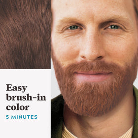 Just For Men application demo on beard using the included brush for easy use