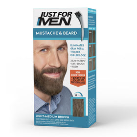 Just For Men front packaging showing product benefits and shade