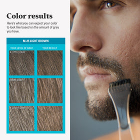 Just For Men lifestyle shot of smiling man showing natural-looking gray coverage