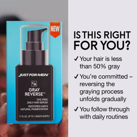 just-for-men applying serum to scalp, quick 30 second routine benefit