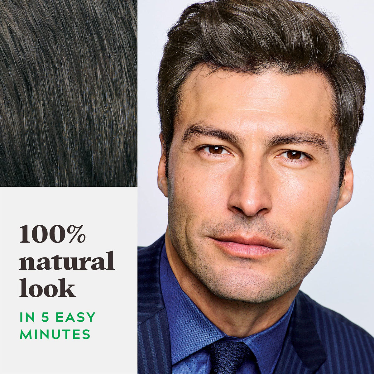 Just For Men product mixed in bottle illustrating fast five-minute use