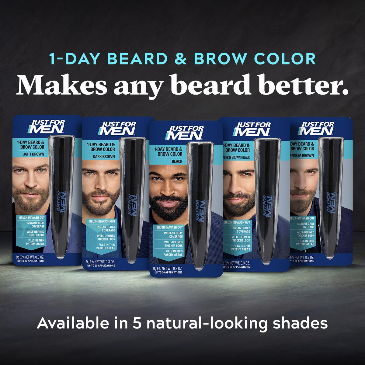 Just for Men tube held in hand showing product size and travel-friendly convenience