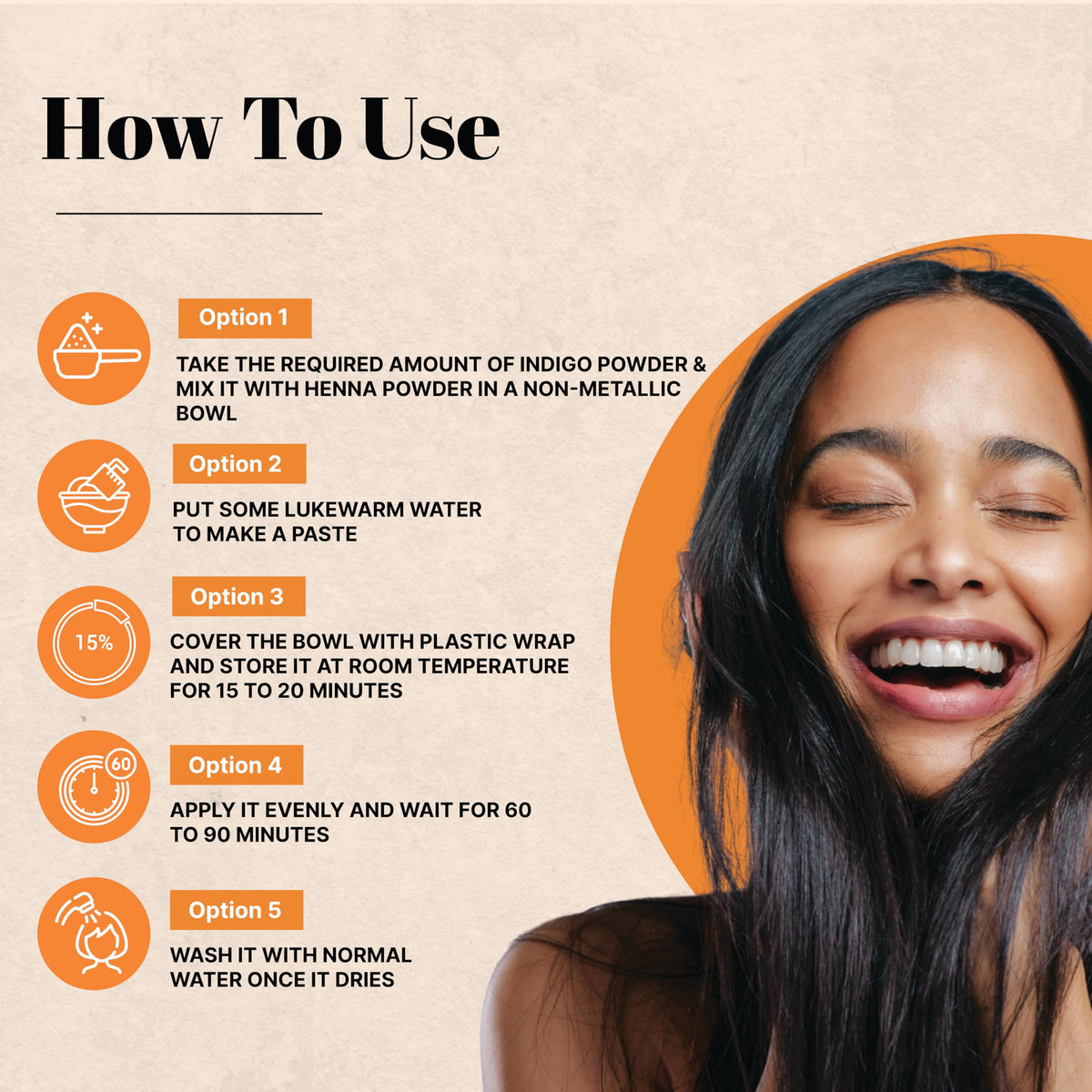 Just Jaivik indigo paste being applied to hair demonstrating smooth coverage benefit