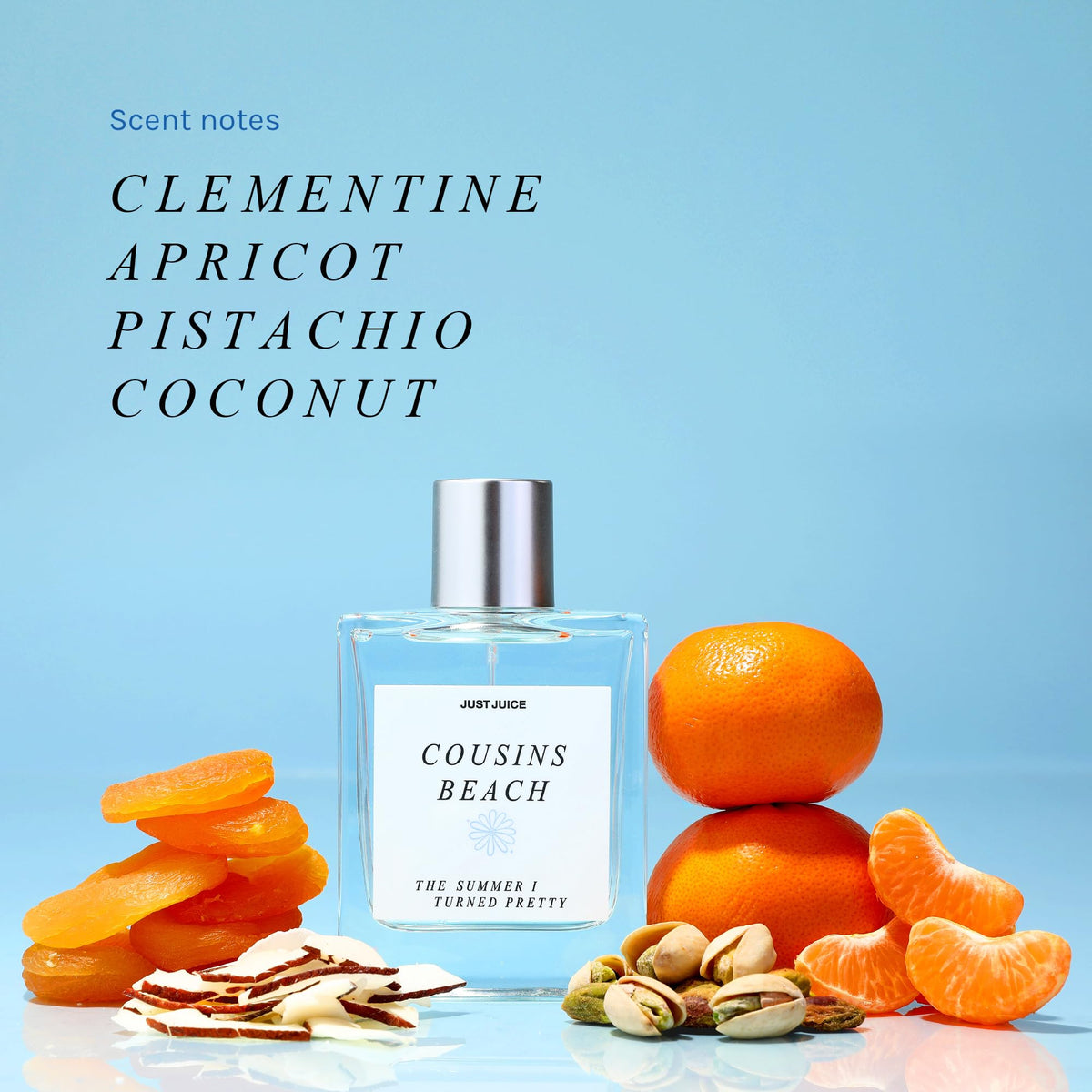 Just Juice coconut and pistachio close-up conveying creamy gourmand heart