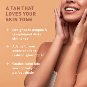 Just Nutritive before and after skin comparison showing deeper, even bronze
