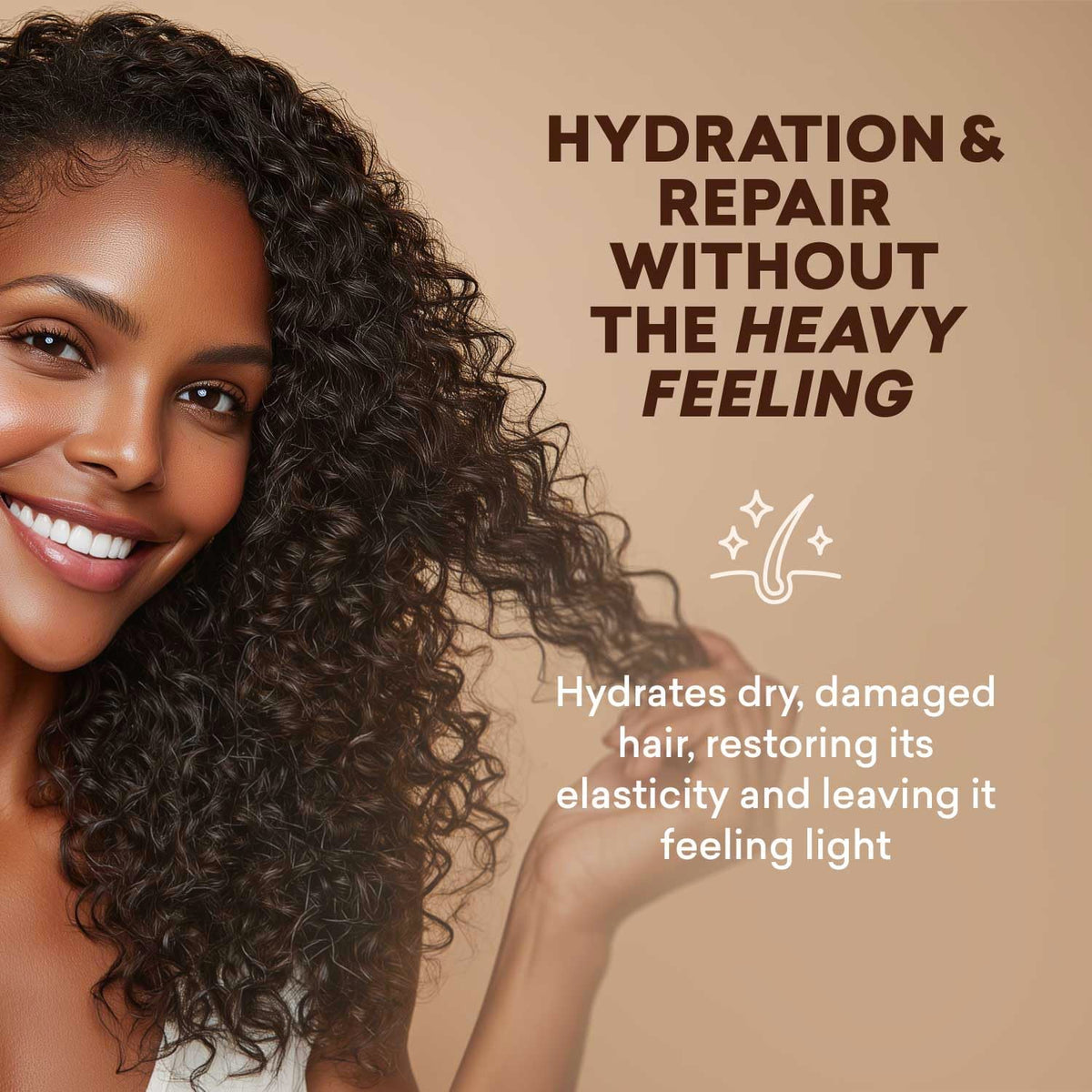 Just Nutritive styled dry hair showing reduced frizz and shine