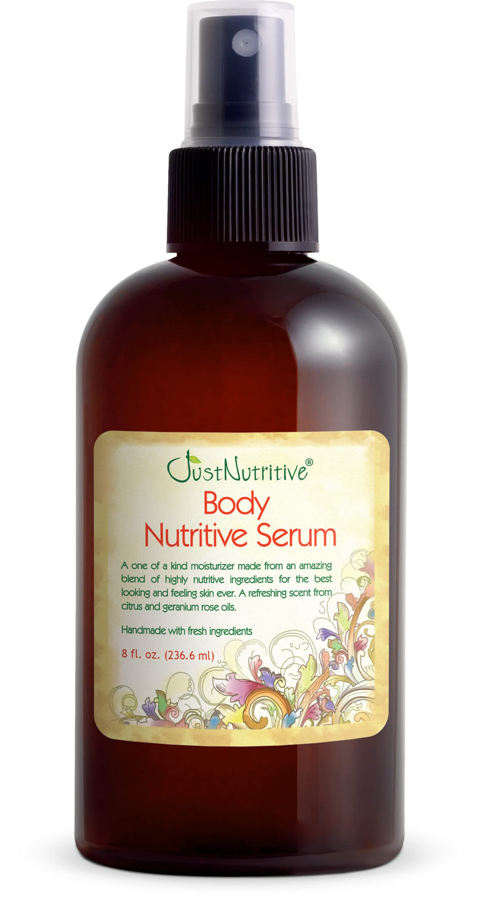 Just Nutritive front packaging of tanning accelerator oil showing bottle