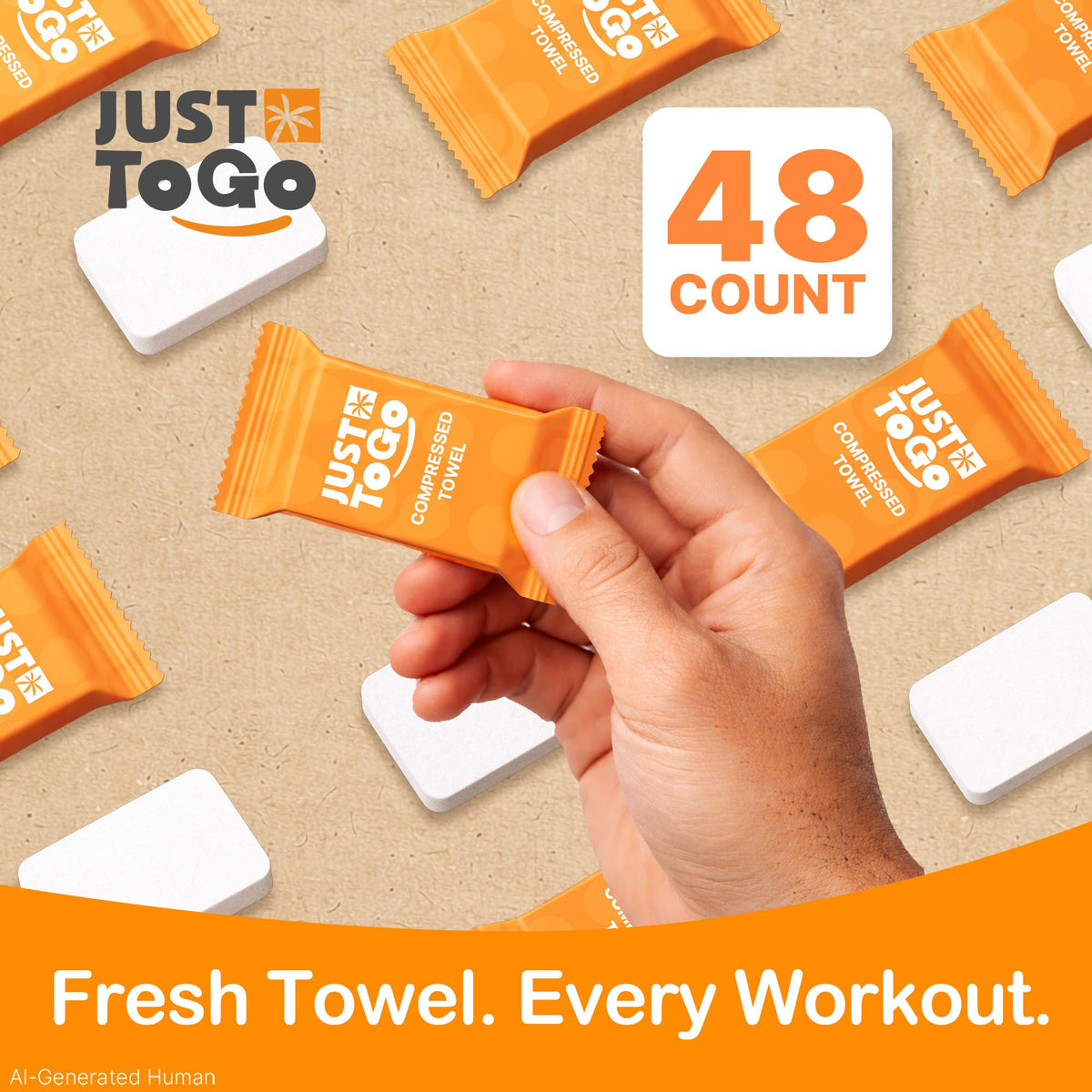 Just To Go towel in camping setting after wet activation showing cleaning use