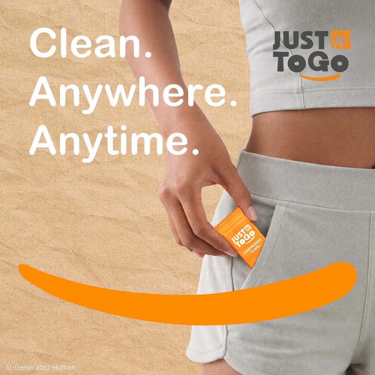 Just To Go individually wrapped tablet opened to display hygienic single-use access