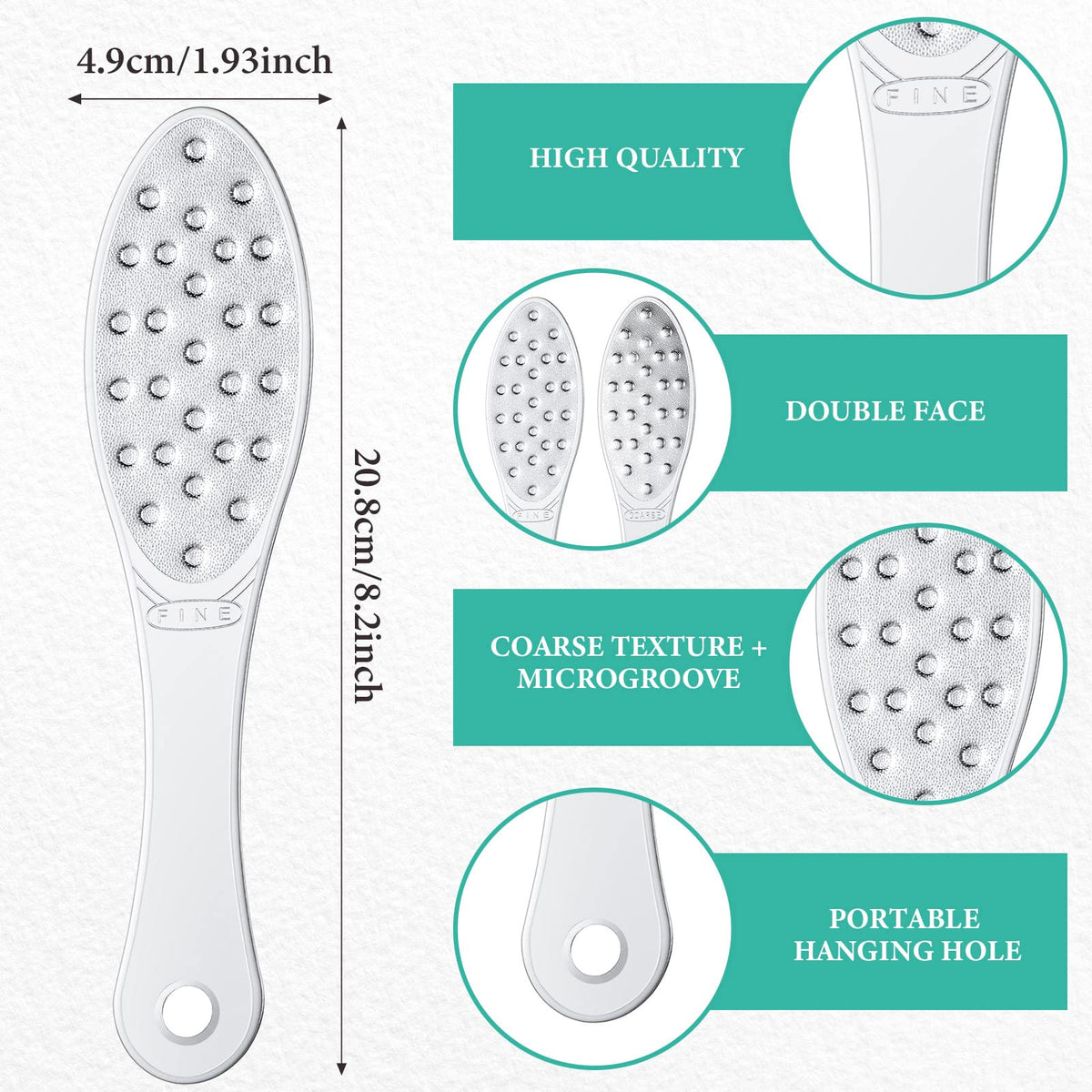 Jutom close-up of coarse and fine grit detail for precise callus removal