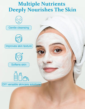 Jutqut person applying pearl paste to cheek, showing brightening routine benefit
