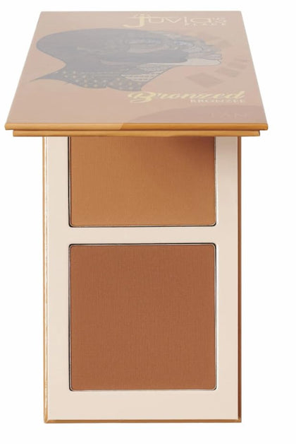Juvia's Place front compact showing dual matte bronzer pans and easy portability