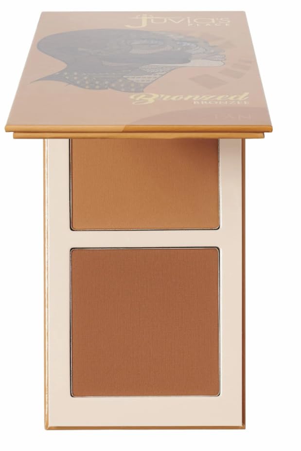 Juvia's Place front compact showing dual matte bronzer pans and easy portability