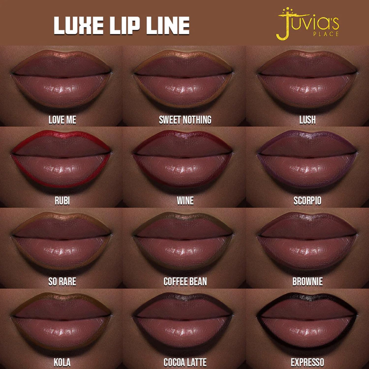 Juvia's Place packaging label detail showing shade name and product info