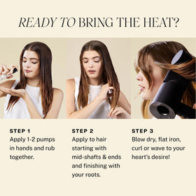 JVN stylist blowdrying hair after application for heat-activated protection benefit