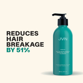 JVN Embody foam texture on palm showing gentle lather and lightweight cleanse