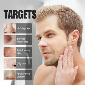 JVR applying mask to nose demonstrating blackhead removal benefit