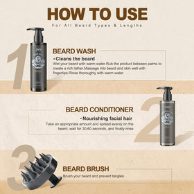 JVR lathering beard in shower to show effective dirt and oil removal