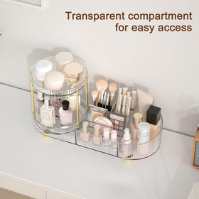 Jywantful organizer in use with brushes and lipsticks for quick reach