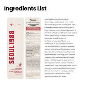 K-SECRET bottle on bathroom shelf for evening skincare ritual