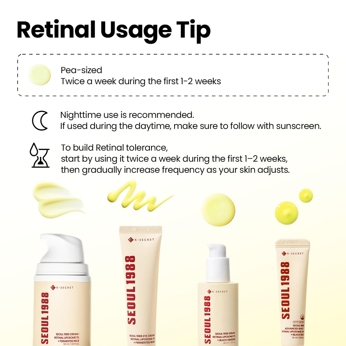 K-SECRET in a bedside night routine demonstrating recommended nighttime use