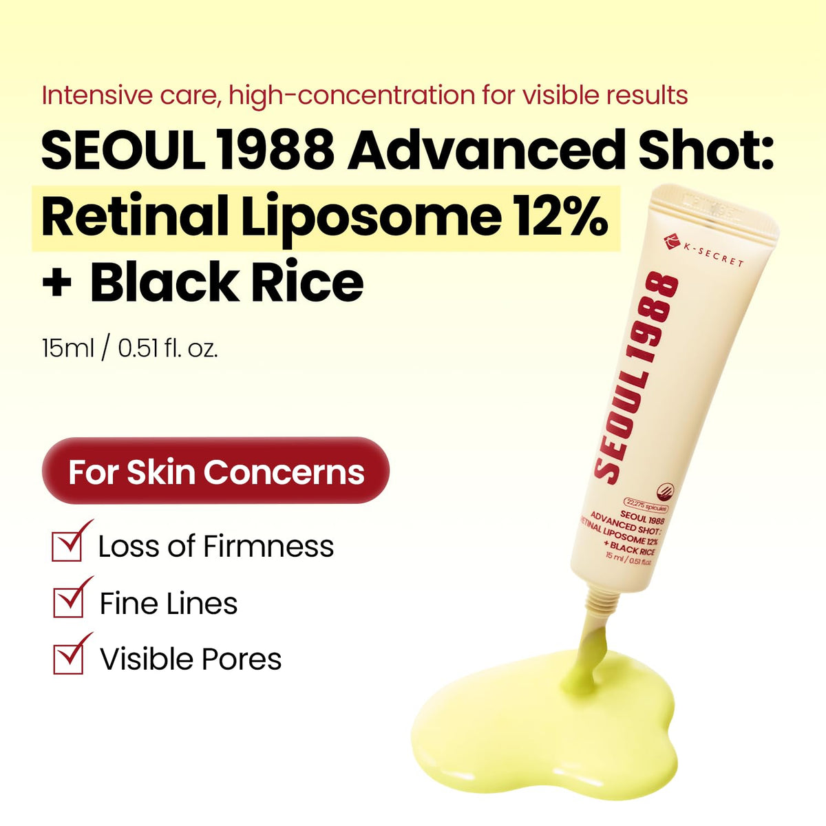 K-SECRET retinal liposome 12% texture close-up for even delivery