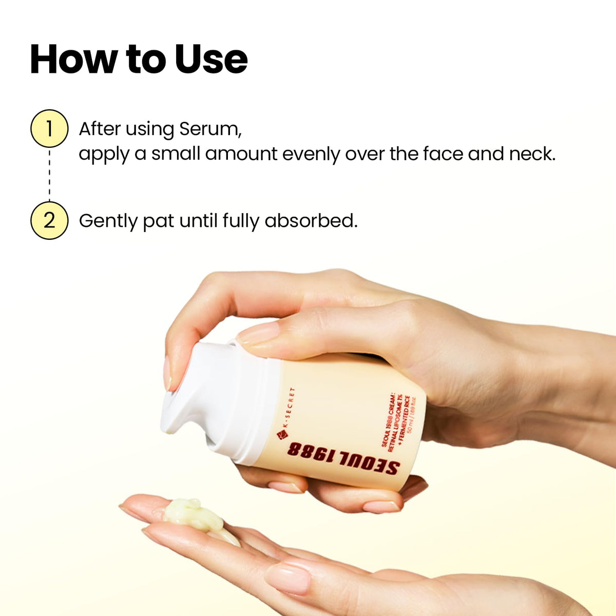 K-SECRET next to a 50ml ruler for size comparison and travel-friendly benefit