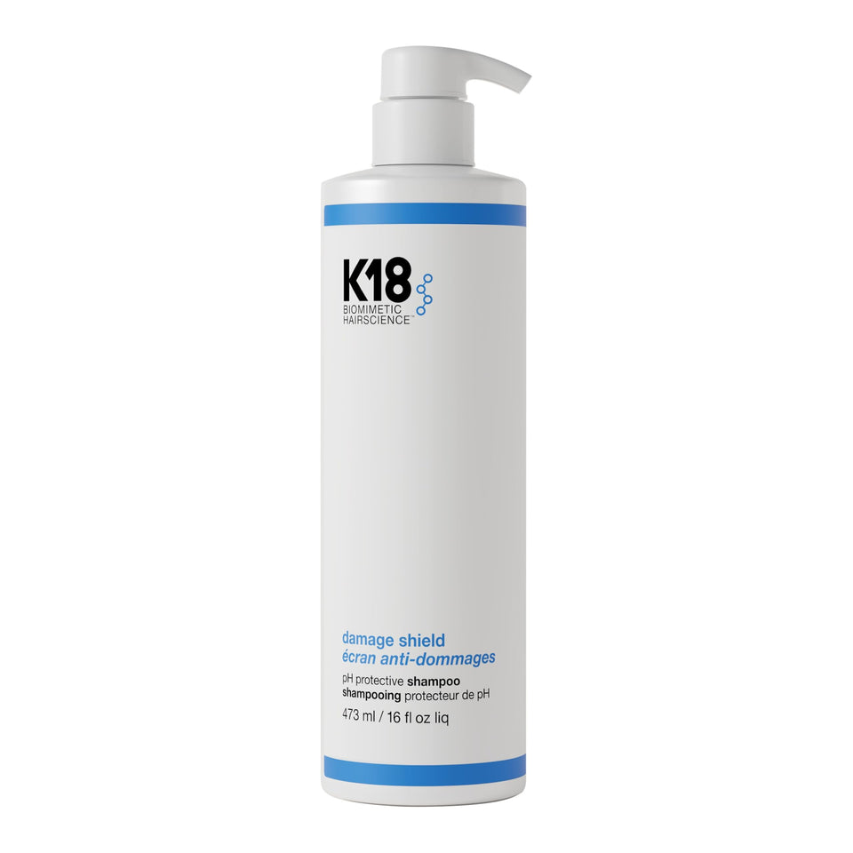 K18 bottle front view showing brand and size, highlights convenient 16 fl oz