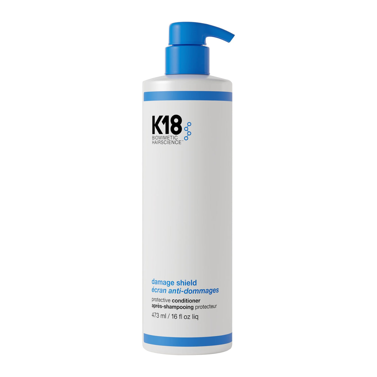 K18 front packaging showing bottle and clear product benefit