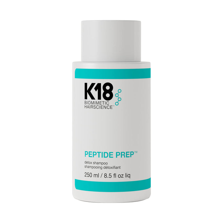 K18 detox shampoo front bottle shows packaging and easy-grip cap for convenience