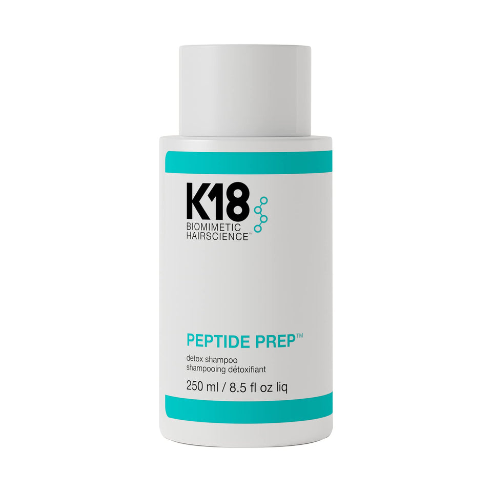 K18 detox shampoo front bottle shows packaging and easy-grip cap for convenience