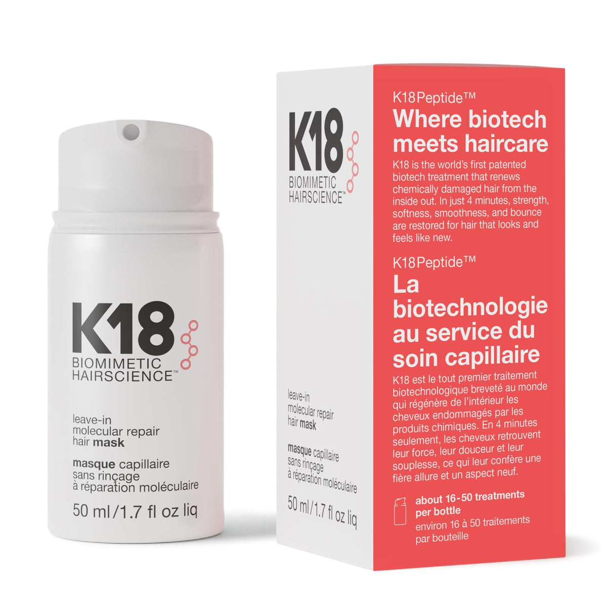 K18 front packaging jar showing product and easy access benefit