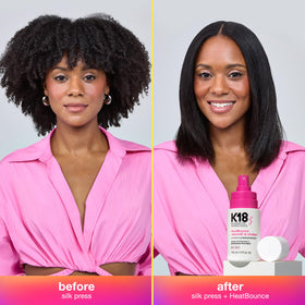 K18 in use during blow-dry showing smoother styling with less breakage