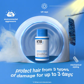 K18 conditioner in hand being applied to damp hair for easy detangling