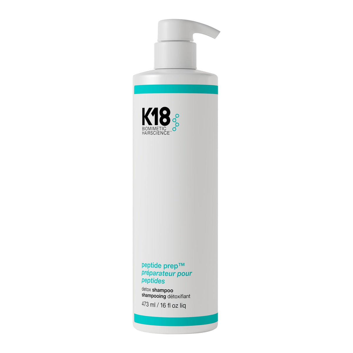 K18 front bottle view showing clean design and volume benefit