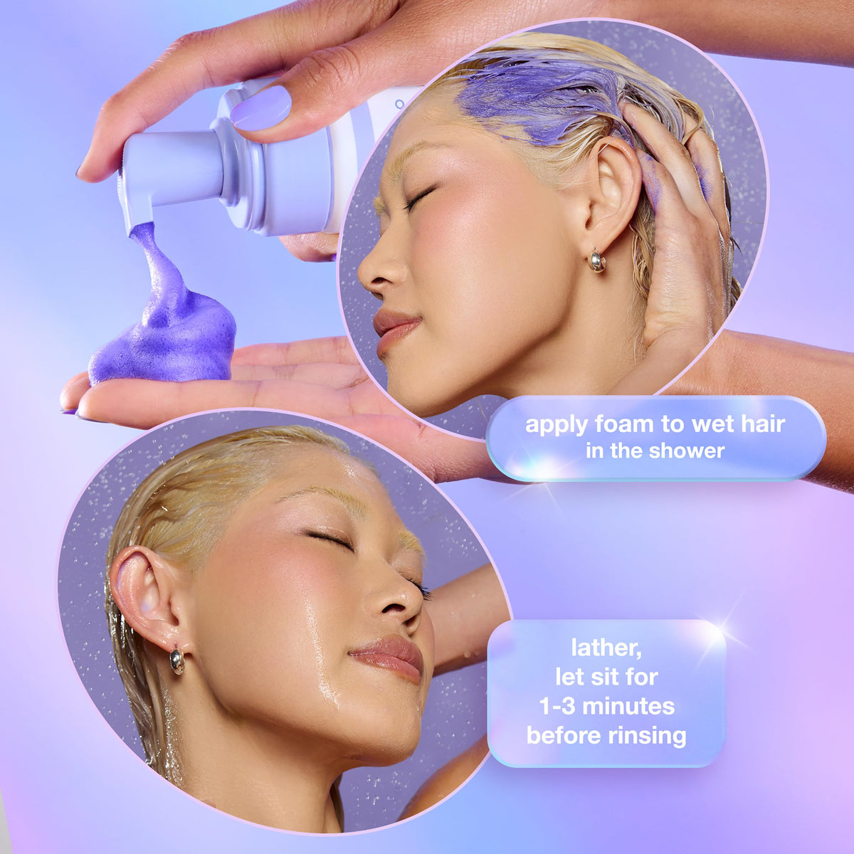 K18 bottle in shower setting showing real‑life usage benefit
