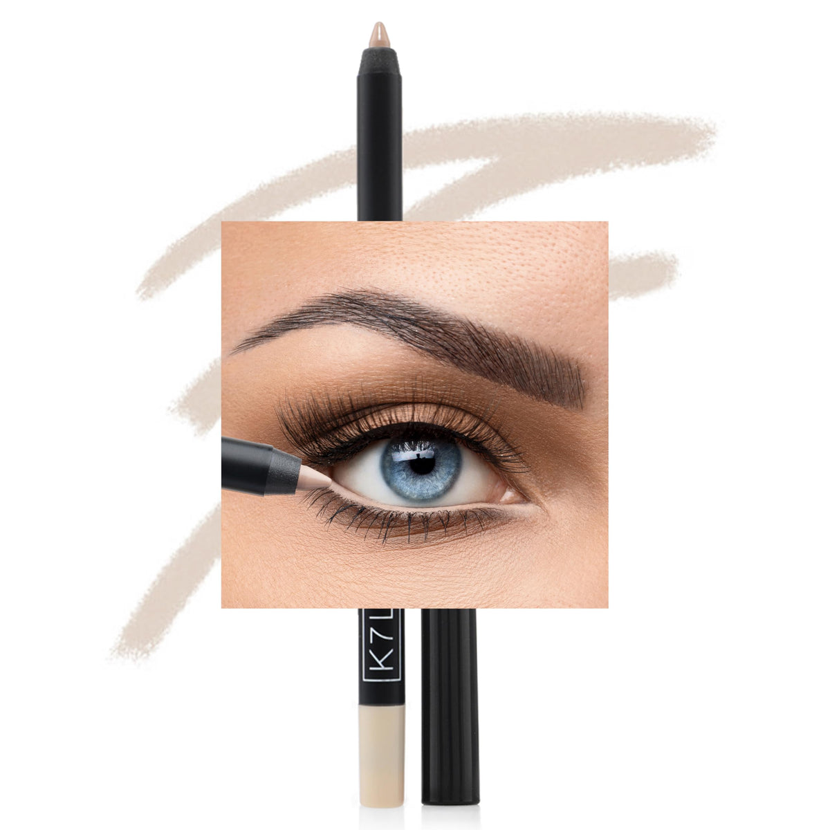 K7L nude waterline pencil front packaging showing product benefit of brightening
