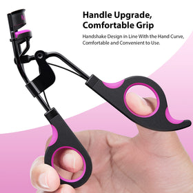 Kaasage curler in use lifting natural lashes for quick visible curl