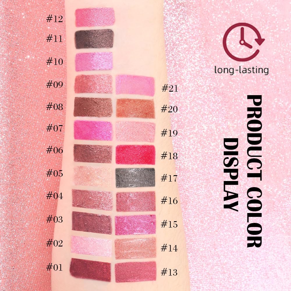 Kaely metallic liquid swatch showing pearlescent shimmer and intense pigmentation