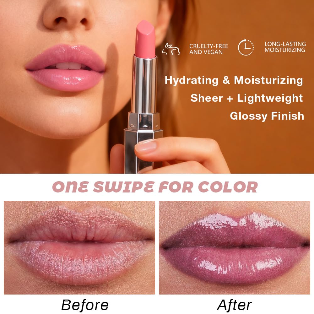 Kaely swatch on arm showing sheer mauve honey color for shade preview