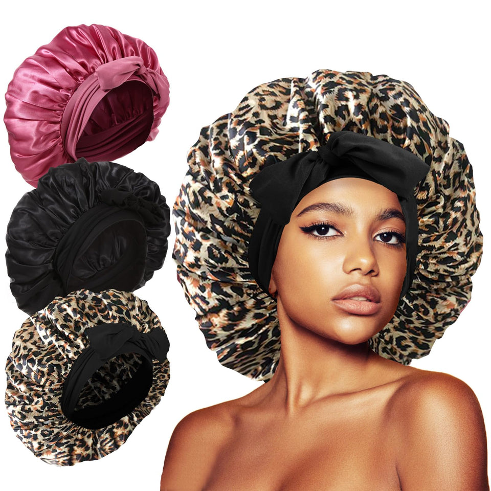 Kafteri front packaging showing three bonnets and color options, protective hair solution