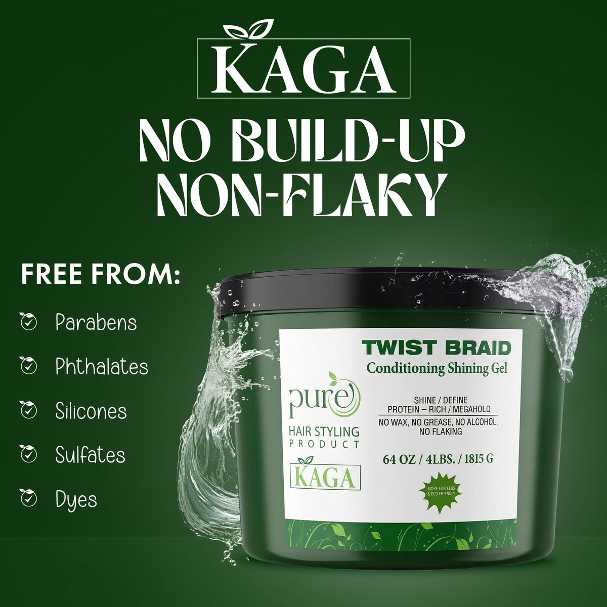 KAGA jar open top view showing large 64oz quantity for salons