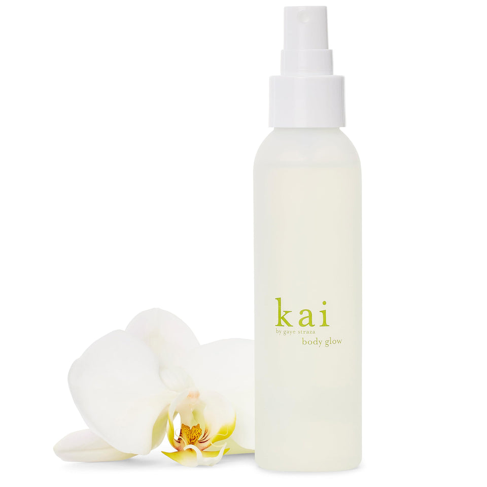 kai body glow front bottle showing clean packaging and travel size benefit
